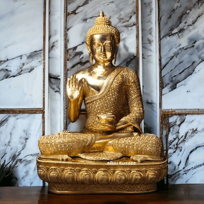 Buy Buddha Brass Statue - 56 cm Handcrafted Meditation Figure for Spiritual Harmony and Home Décor Nikuressence