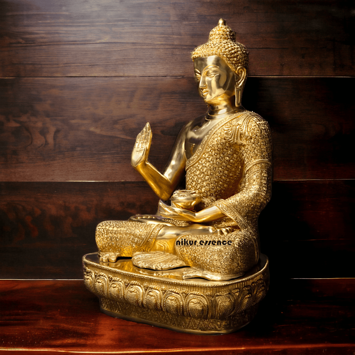 Buy Buddha Brass Statue - 56 cm Handcrafted Meditation Figure for Spiritual Harmony and Home Décor Nikuressence