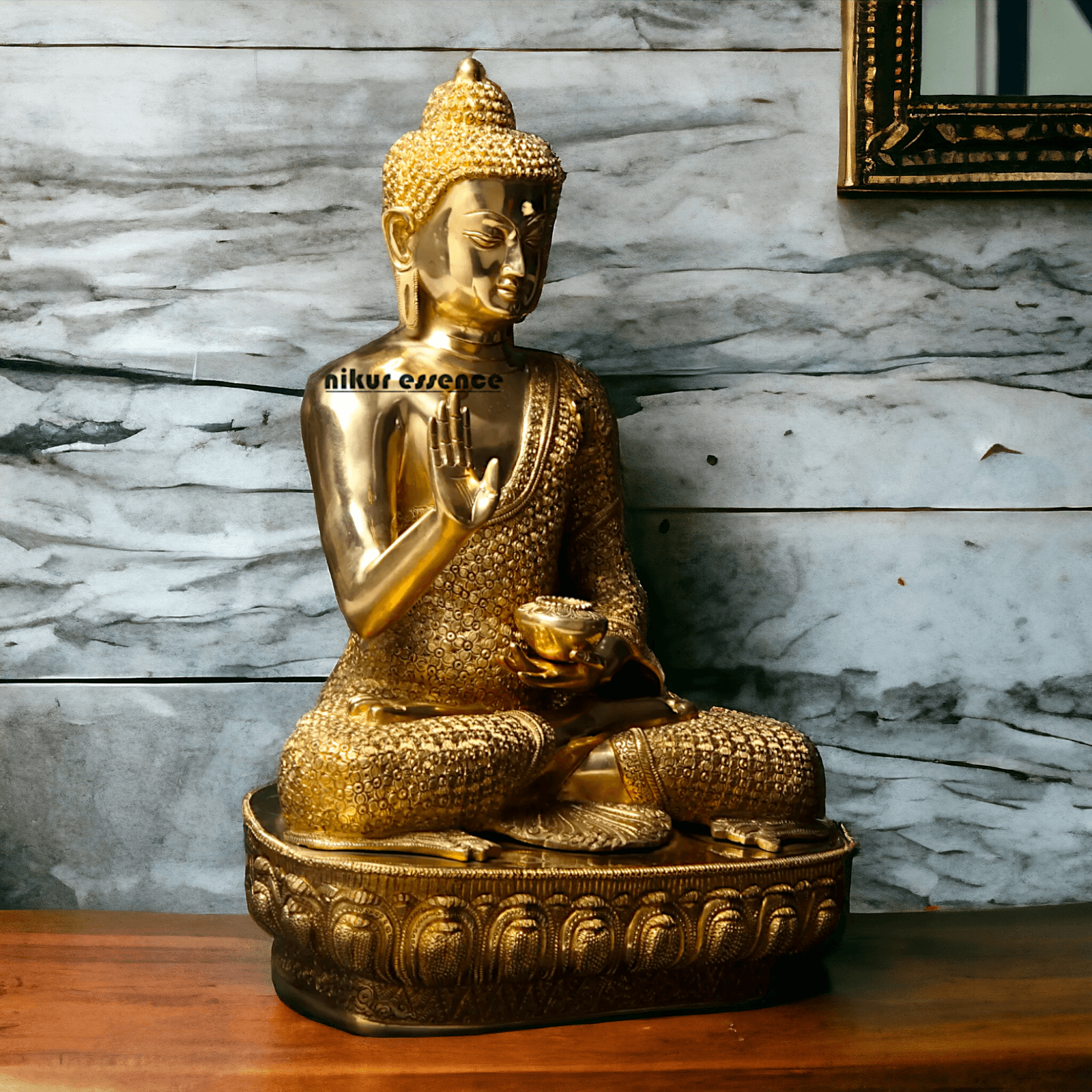 Buy Buddha Brass Statue - 56 cm Handcrafted Meditation Figure for Spiritual Harmony and Home Décor Nikuressence