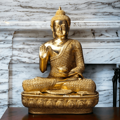 Buy Buddha Brass Statue - 56 cm Handcrafted Meditation Figure for Spiritual Harmony and Home Décor Nikuressence