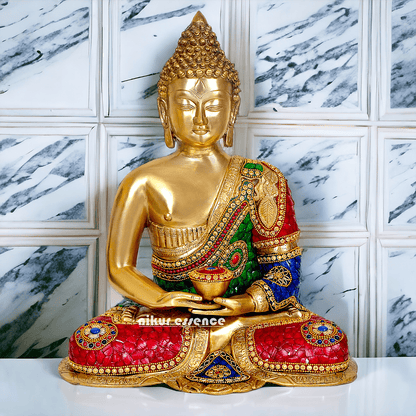 Buddha Statue Idol in Brass – Elegant Handcrafted Sculpture for Meditation and Home Decor Nikuressence