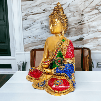 Buddha Statue Idol in Brass – Elegant Handcrafted Sculpture for Meditation and Home Decor Nikuressence