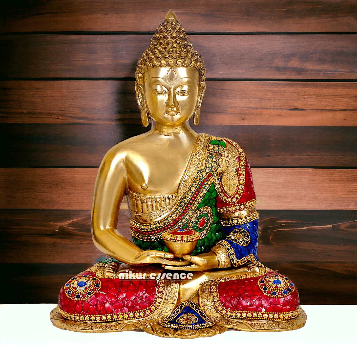 Buddha Statue Idol in Brass – Elegant Handcrafted Sculpture for Meditation and Home Decor Nikuressence