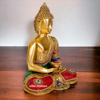 Buddha Statue Idol in Brass – Elegant Handcrafted Sculpture for Meditation and Home Decor Nikuressence