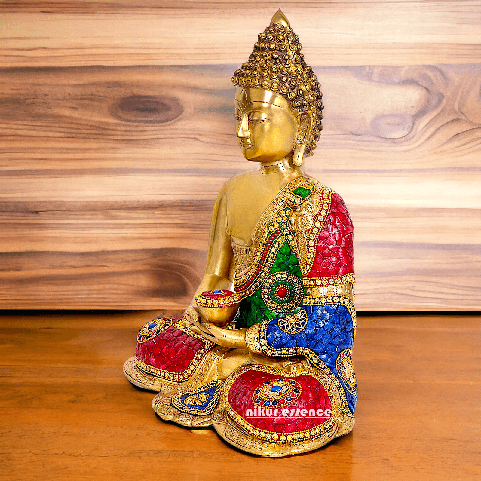 Buddha Statue Idol in Brass – Elegant Handcrafted Sculpture for Meditation and Home Decor Nikuressence