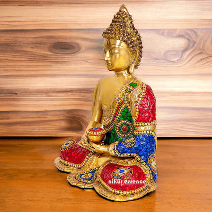 Buddha Statue Idol in Brass – Elegant Handcrafted Sculpture for Meditation and Home Decor Nikuressence