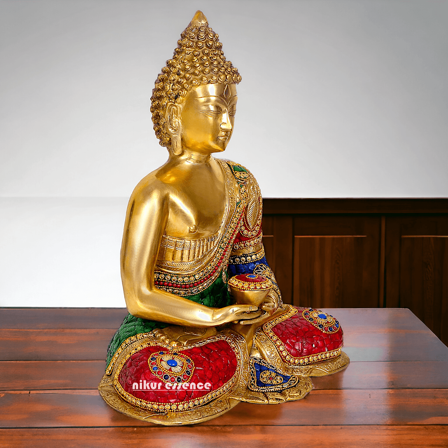 Buddha Statue Idol in Brass – Elegant Handcrafted Sculpture for Meditation and Home Decor Nikuressence