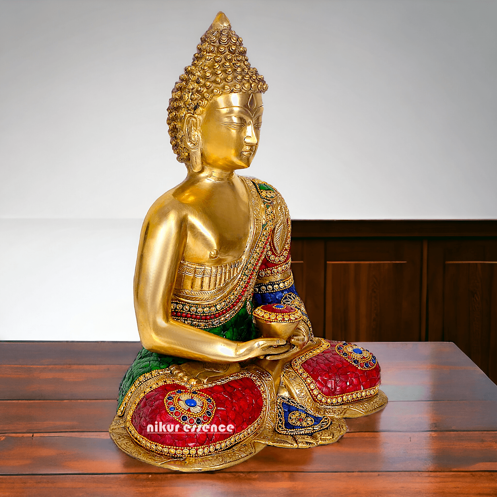 Buddha Statue Idol in Brass – Elegant Handcrafted Sculpture for Meditation and Home Decor Nikuressence