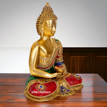 Buddha Statue Idol in Brass – Elegant Handcrafted Sculpture for Meditation and Home Decor Nikuressence