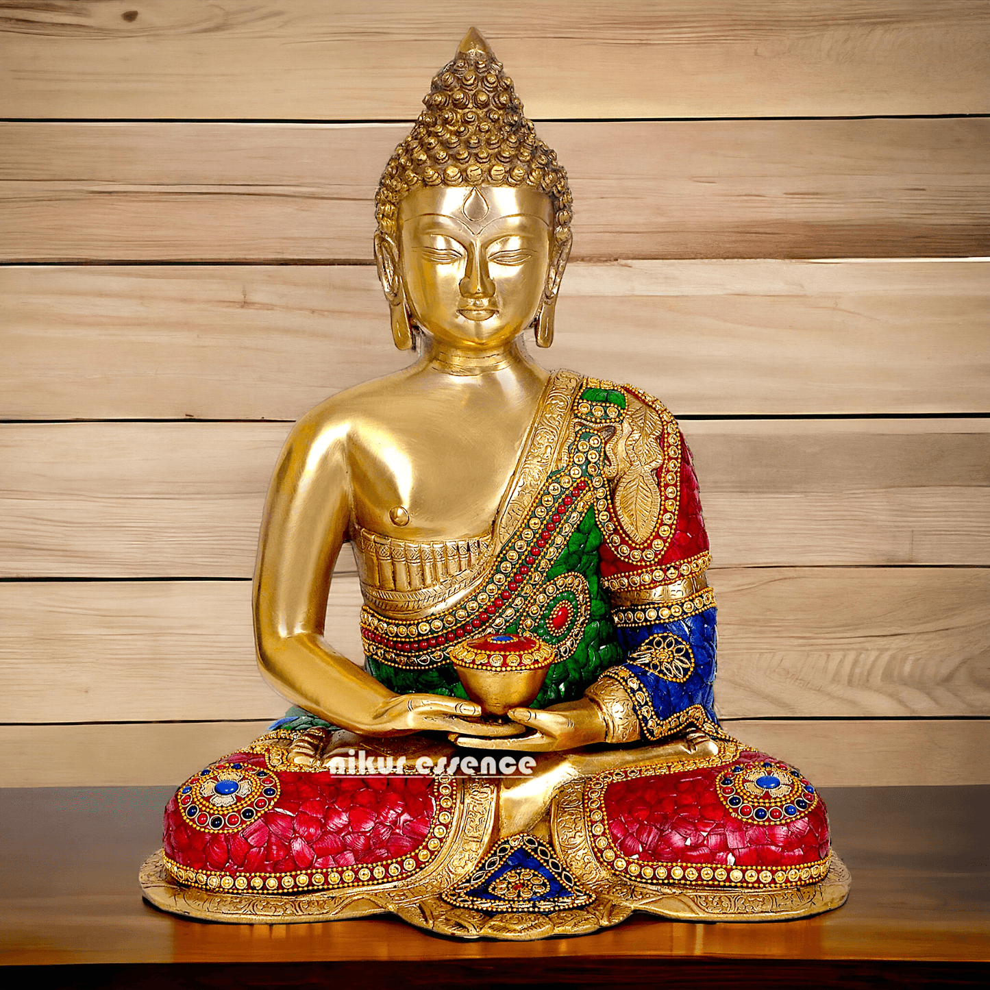 Buddha Statue Idol in Brass – Elegant Handcrafted Sculpture for Meditation and Home Decor Nikuressence