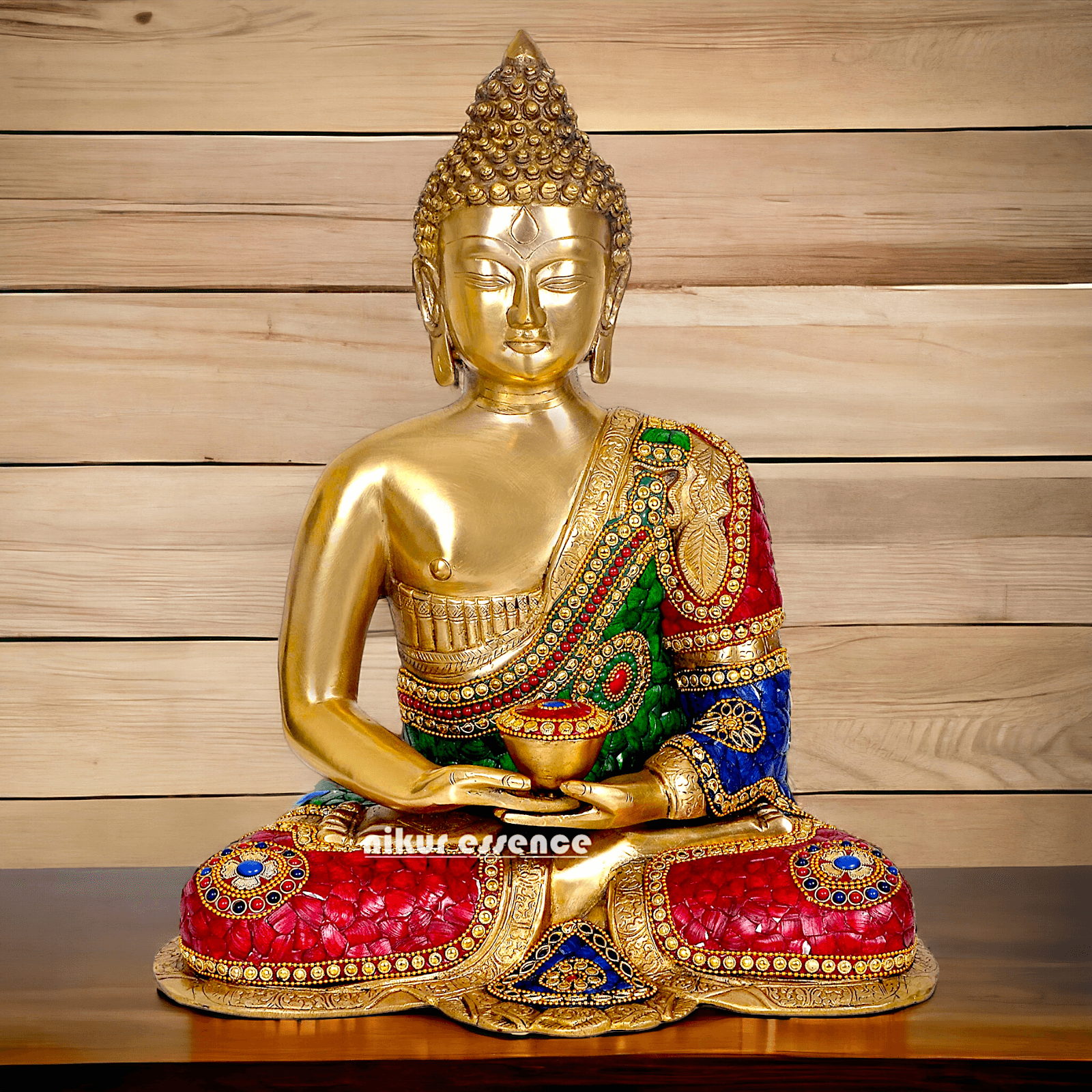 Buddha Statue Idol in Brass – Elegant Handcrafted Sculpture for Meditation and Home Decor Nikuressence