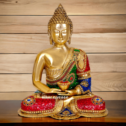 Buddha Statue Idol in Brass – Elegant Handcrafted Sculpture for Meditation and Home Decor Nikuressence
