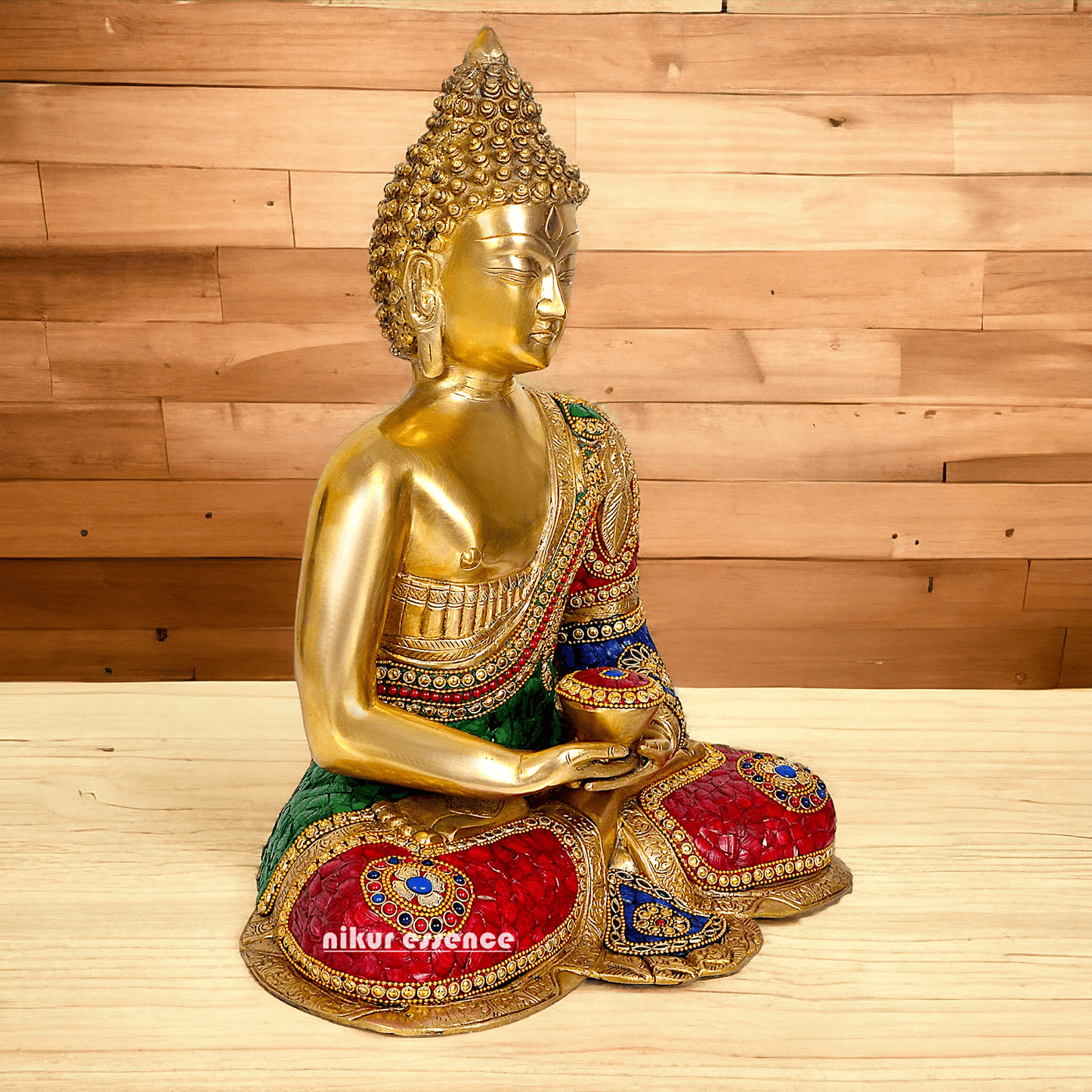 Buddha Statue Idol in Brass – Elegant Handcrafted Sculpture for Meditation and Home Decor Nikuressence