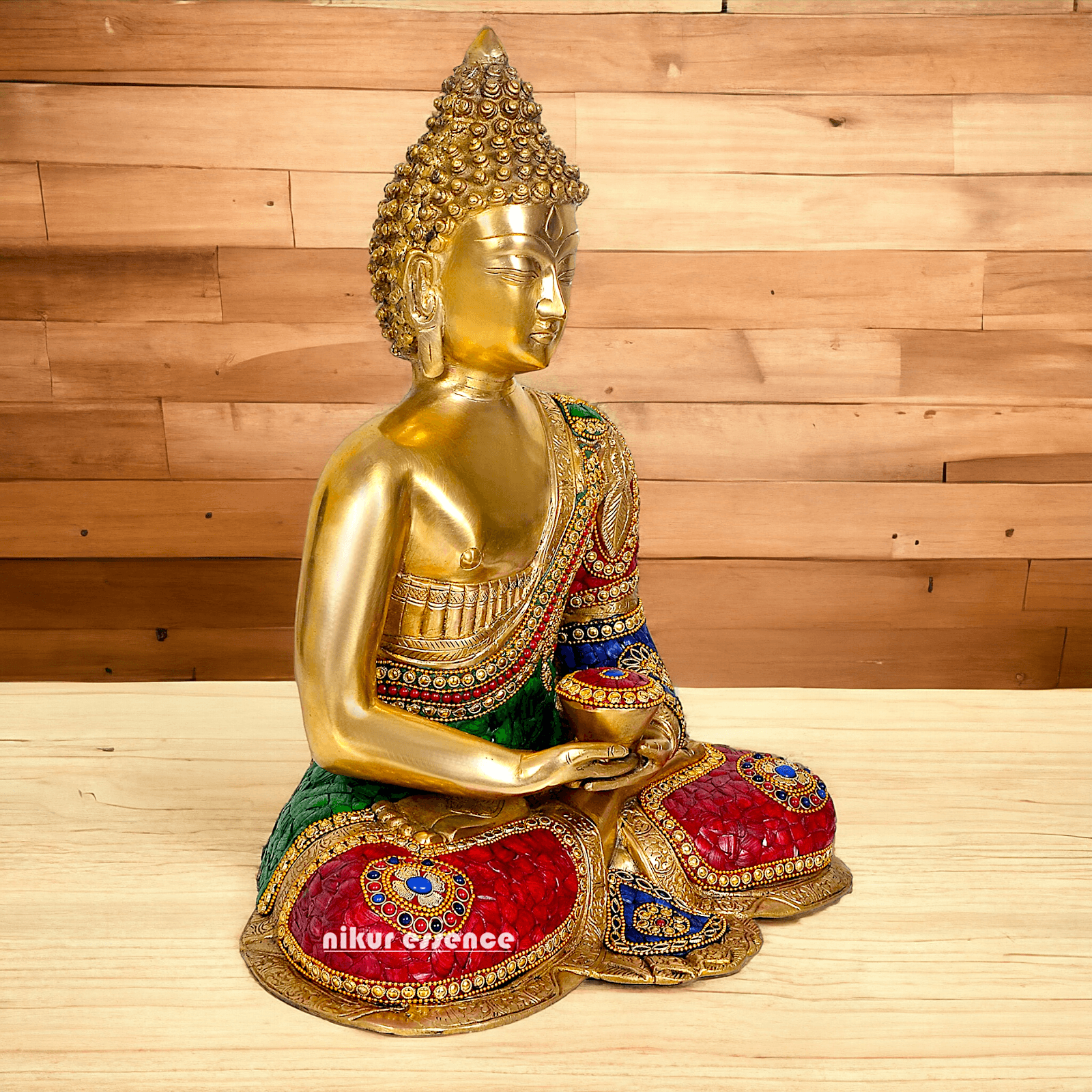 Buddha Statue Idol in Brass – Elegant Handcrafted Sculpture for Meditation and Home Decor Nikuressence
