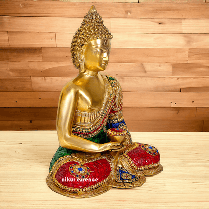 Buddha Statue Idol in Brass – Elegant Handcrafted Sculpture for Meditation and Home Decor Nikuressence