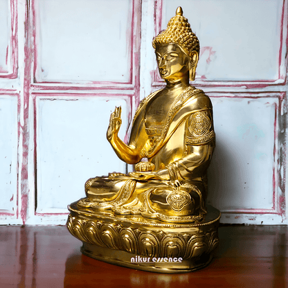 Buy Buddha Statue in brass- Exquisite Buddhist Deity Blessing Sculpture with Intricate Detailing for Spiritual Nikuressence