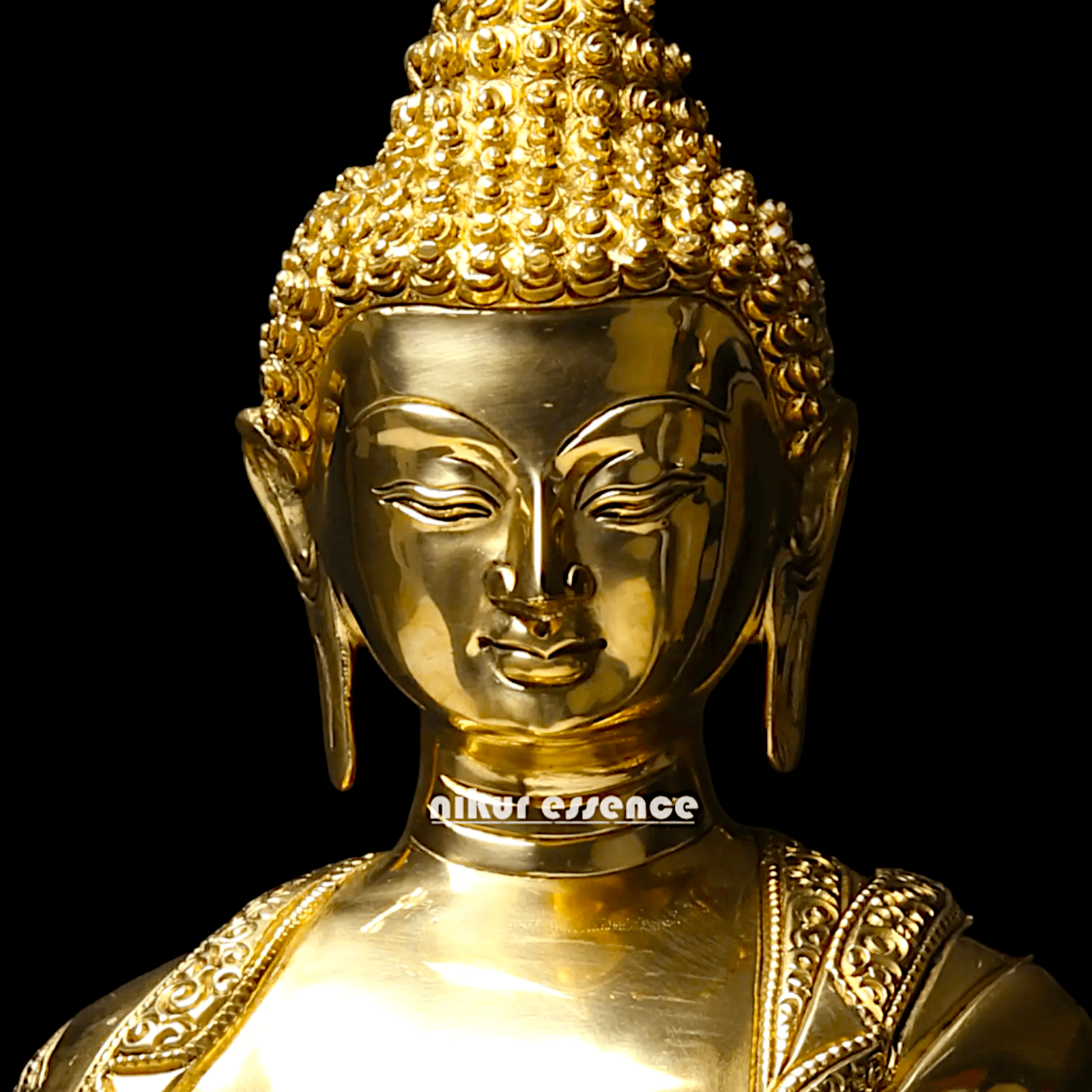 Buy Buddha Statue in brass- Exquisite Buddhist Deity Blessing Sculpture with Intricate Detailing for Spiritual Nikuressence