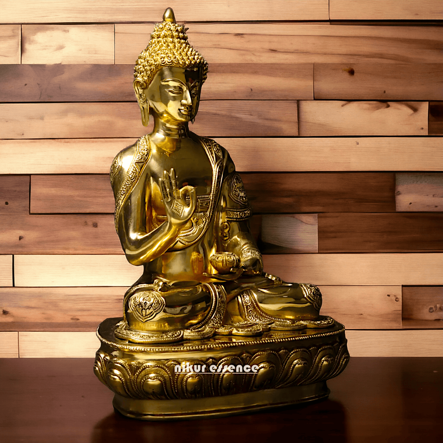 Buy Buddha Statue in brass- Exquisite Buddhist Deity Blessing Sculpture with Intricate Detailing for Spiritual Nikuressence