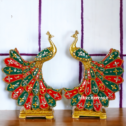 Buy 2 Pair Peacock with stone work Idol - 25 cm Nikuressence