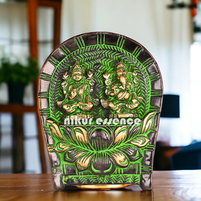 Buy Brass Beautiful Lakshmi Ganesh idol wall hanging - 7.5 Inches Nikuressence