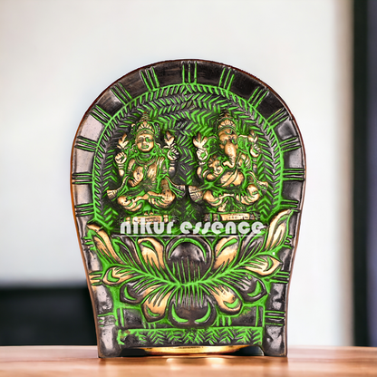 Buy Brass Beautiful Lakshmi Ganesh idol wall hanging - 7.5 Inches Nikuressence