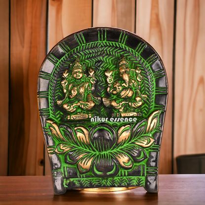 Buy Brass Beautiful Lakshmi Ganesh idol wall hanging - 7.5 Inches Nikuressence