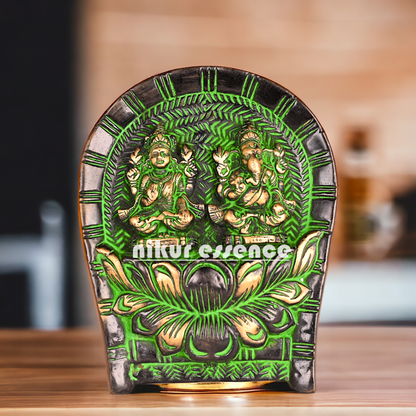 Buy Brass Beautiful Lakshmi Ganesh idol wall hanging - 7.5 Inches Nikuressence