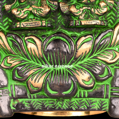 Buy Brass Beautiful Lakshmi Ganesh idol wall hanging - 7.5 Inches Nikuressence