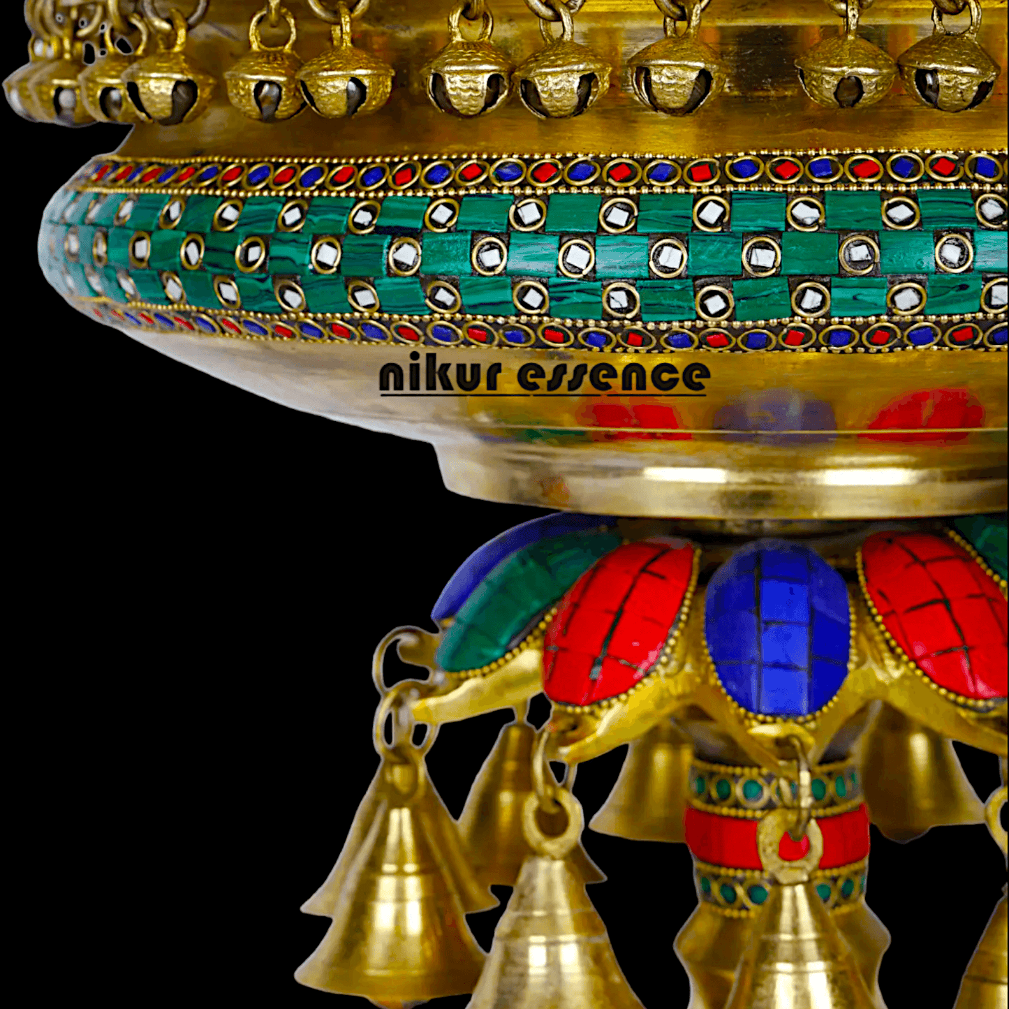 Camel Urli with Bells , Handcrafted Brass Water Basin for Elegant Home Décor and Traditional Indian Aesthetic Nikuressence