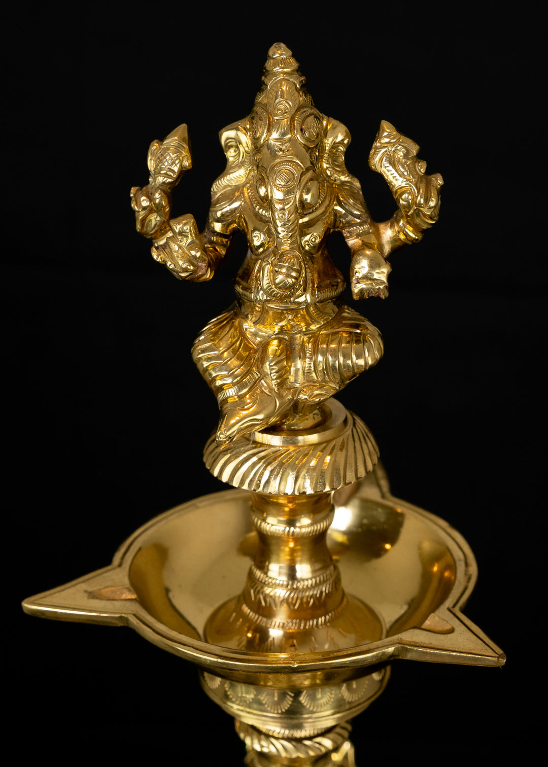 Brass Ganesha Lamp Vilakku Diya by Nikur Essence - 96.5 cm Nikuressence