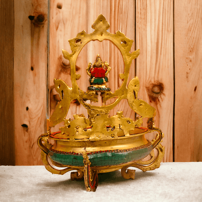 Buy Ganesha Urli with Peacock Detailing - Handcrafted Indian Decorative Bowl for Spiritual Bliss and Aesthetic Elegance Nikuressence