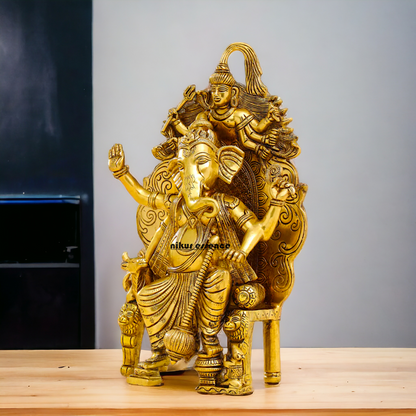 Buy Brass Ganesha on Singhasan -Nikuressence Nikuressence