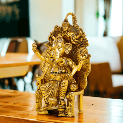 Buy Brass Ganesha on Singhasan -Nikuressence Nikuressence