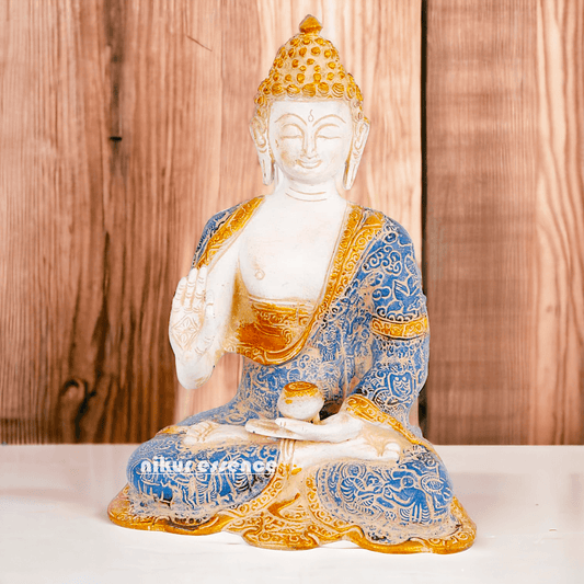 Gautam Buddha Idol , Detailed Handcrafted Sculpture for Spiritual Enrichment Nikuressence