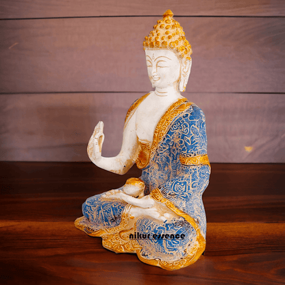 Gautam Buddha Idol , Detailed Handcrafted Sculpture for Spiritual Enrichment Nikuressence