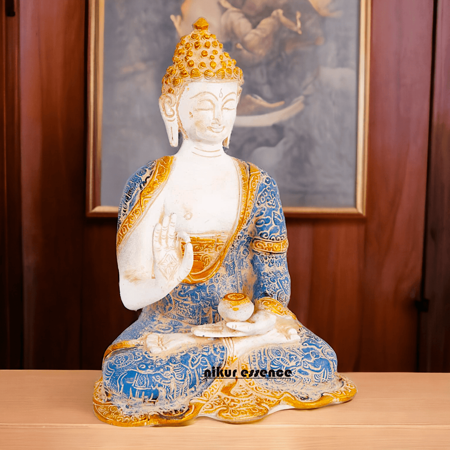 Gautam Buddha Idol , Detailed Handcrafted Sculpture for Spiritual Enrichment Nikuressence
