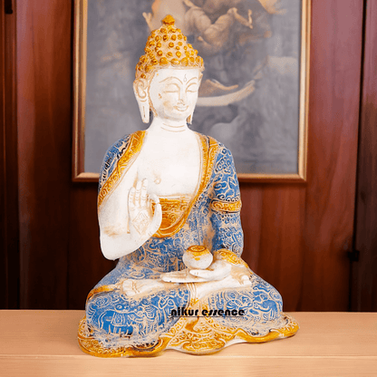 Gautam Buddha Idol , Detailed Handcrafted Sculpture for Spiritual Enrichment Nikuressence