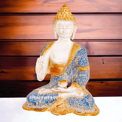 Gautam Buddha Idol , Detailed Handcrafted Sculpture for Spiritual Enrichment Nikuressence