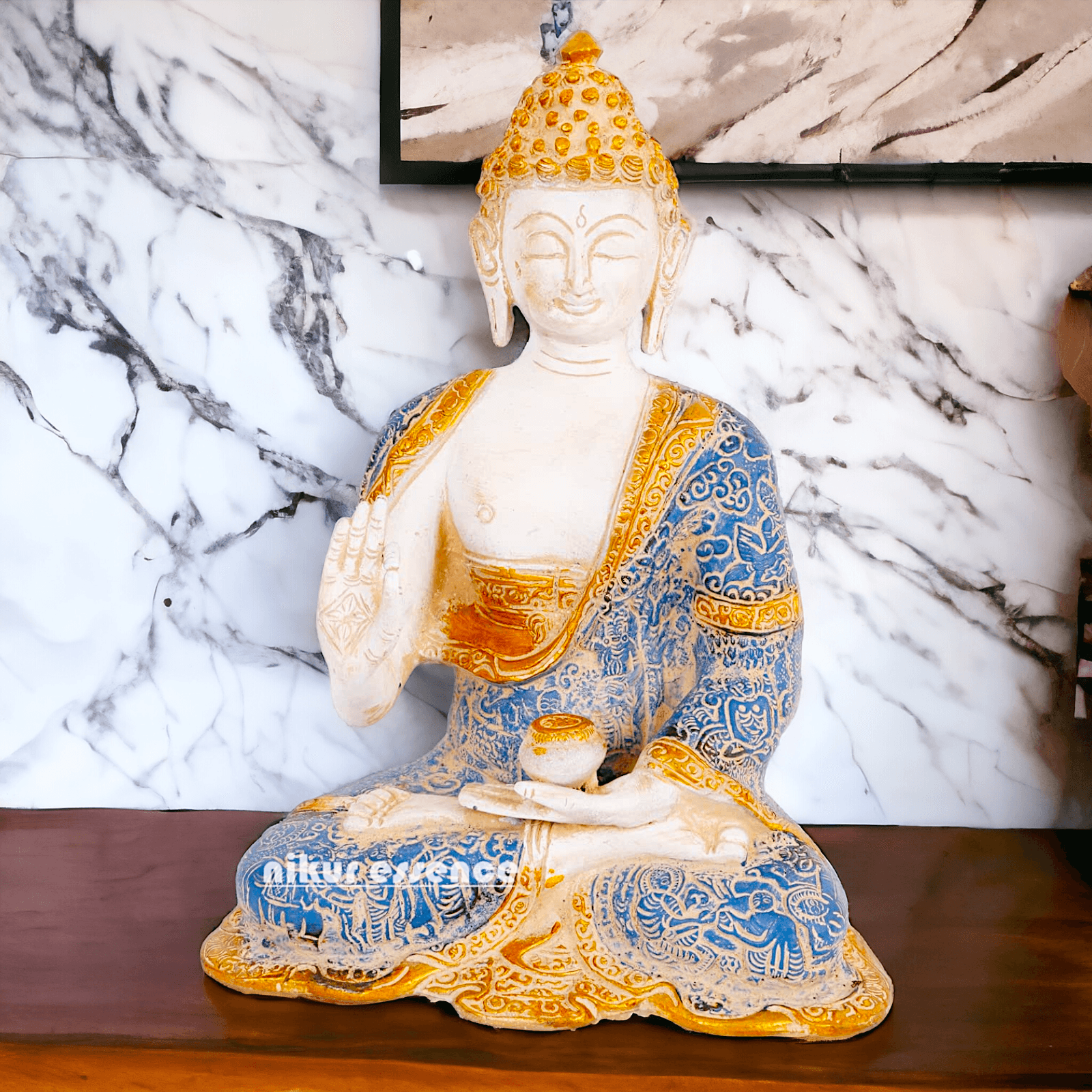 Gautam Buddha Idol , Detailed Handcrafted Sculpture for Spiritual Enrichment Nikuressence