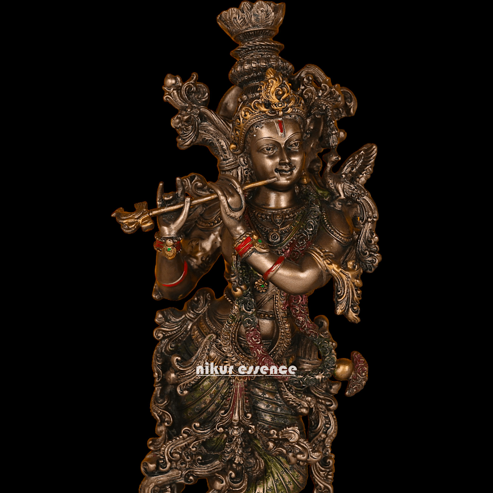 Hindu Krishna Bronze Statue | Buy copper Krishna Statue | Buy Krishna Statue- 29 inch height Nikuressence