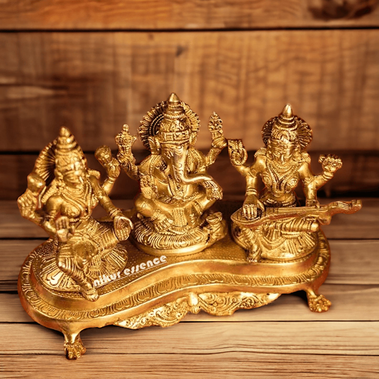 Buy Lakshmi Ganesh and Saraswati | Brass idol Nikuressence