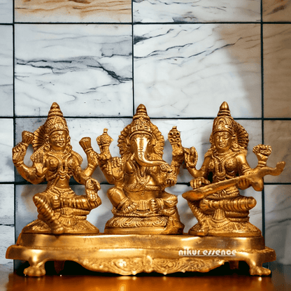 Buy Lakshmi Ganesh and Saraswati | Brass idol Nikuressence