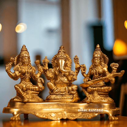 Buy Lakshmi Ganesh and Saraswati | Brass idol Nikuressence