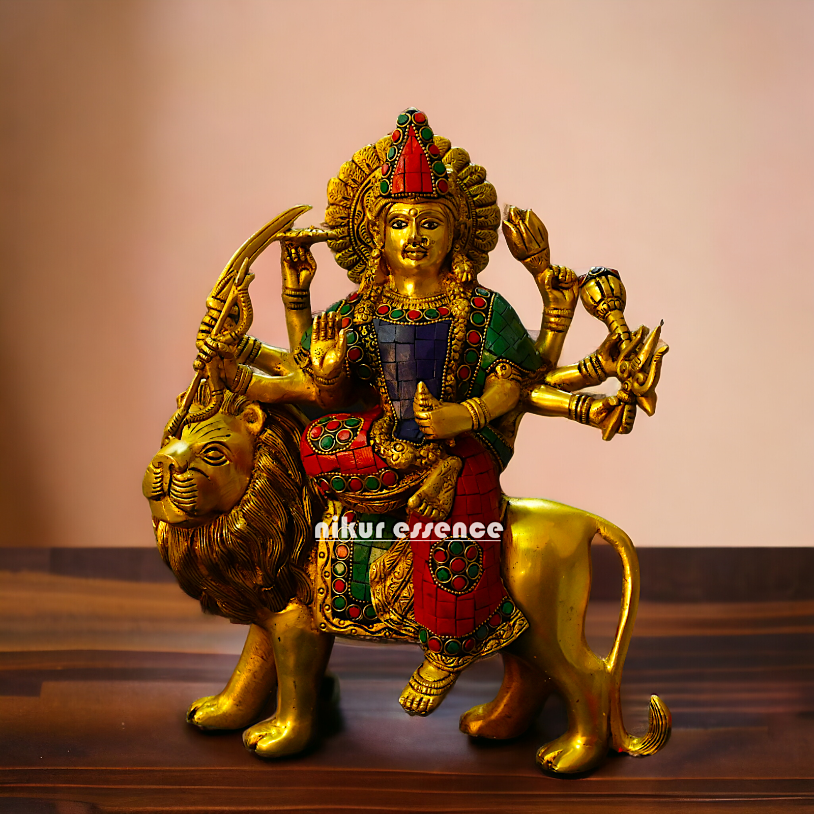 Large Buy Brass Durga Maa with stone work Idol - 34 cm Nikuressence