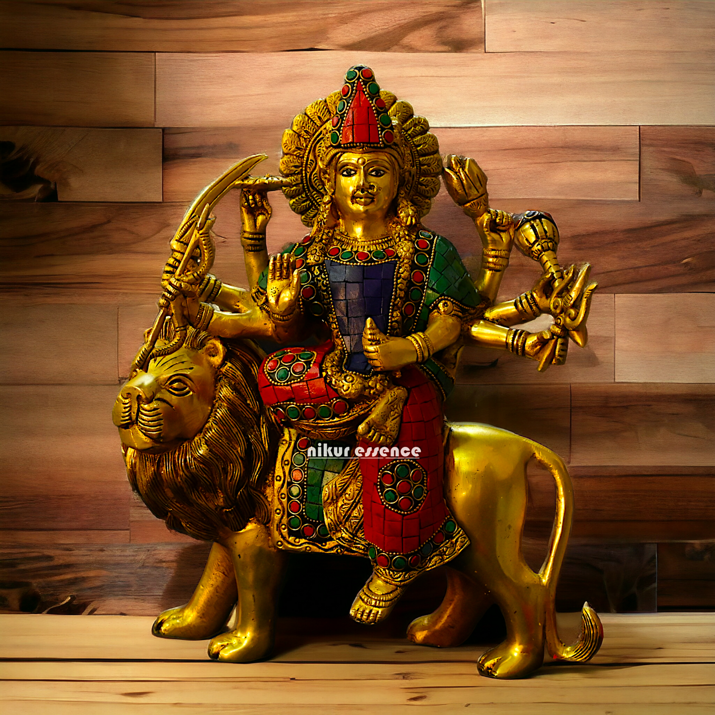 Large Buy Brass Durga Maa with stone work Idol - 34 cm Nikuressence