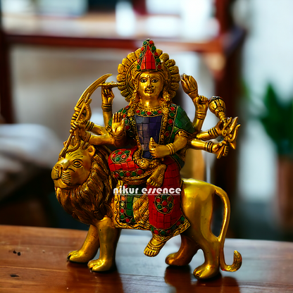 Large Buy Brass Durga Maa with stone work Idol - 34 cm Nikuressence