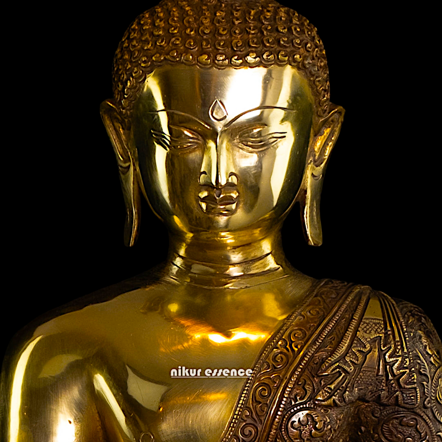 Large Online Brass Buddha Meditation Idol - 55.88 cm Nikuressence