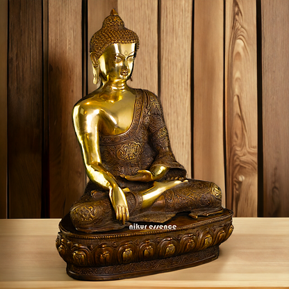 Large Online Brass Buddha Meditation Idol - 55.88 cm Nikuressence