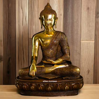 Large Online Brass Buddha Meditation Idol - 55.88 cm Nikuressence
