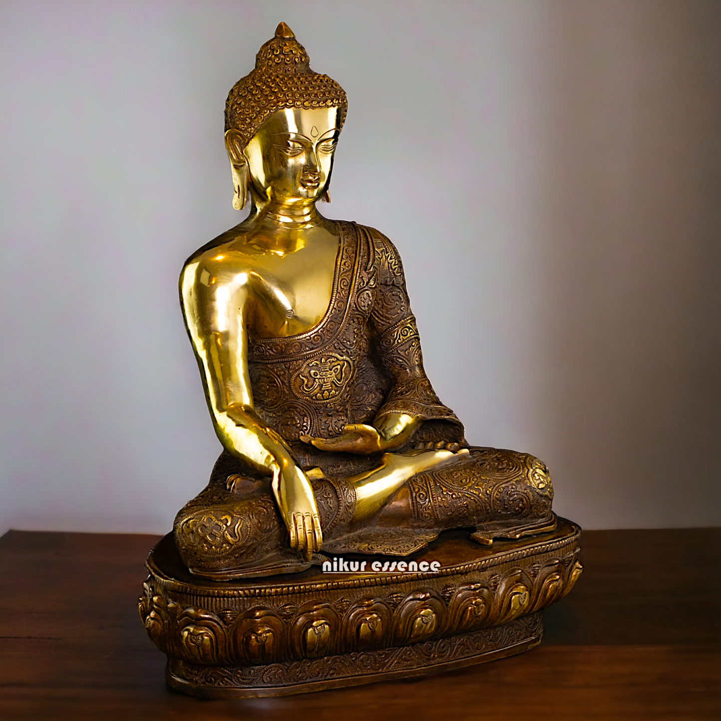 Large Online Brass Buddha Meditation Idol - 55.88 cm Nikuressence